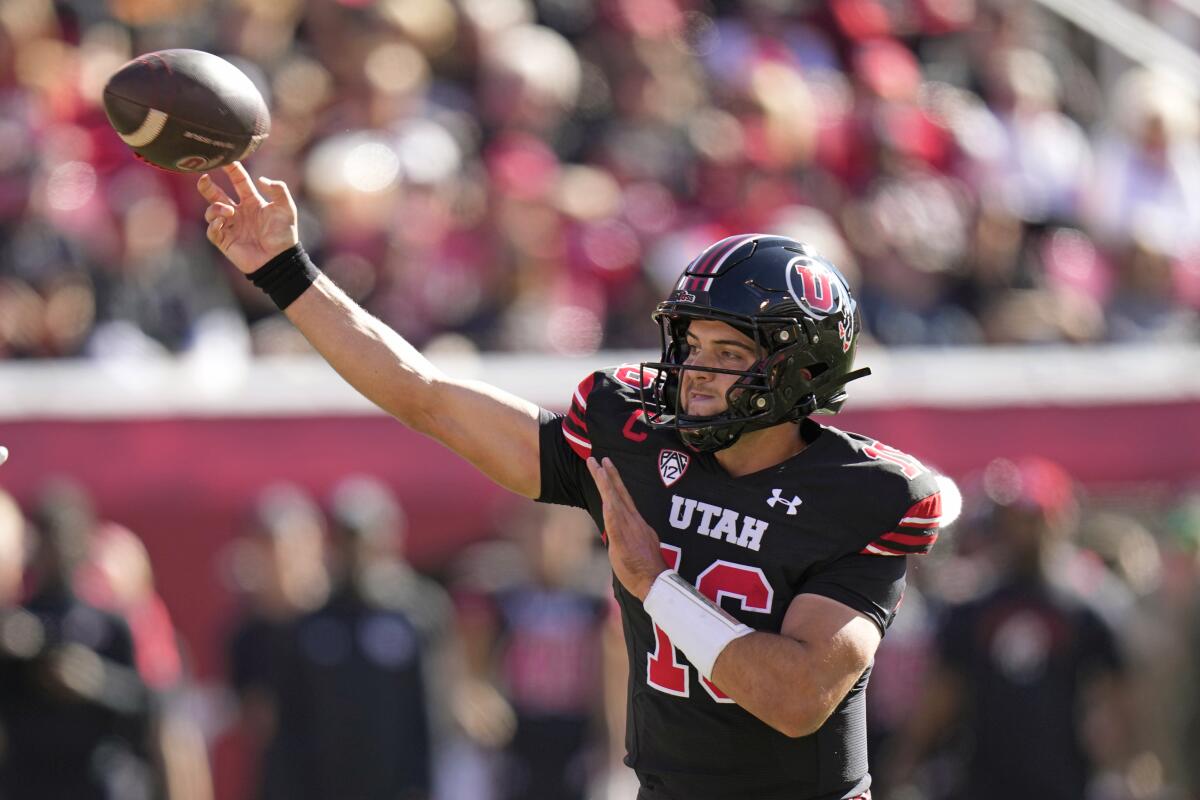 Bryson Barnes throws for a career-high 4 TDs to lead No. 18 Utah